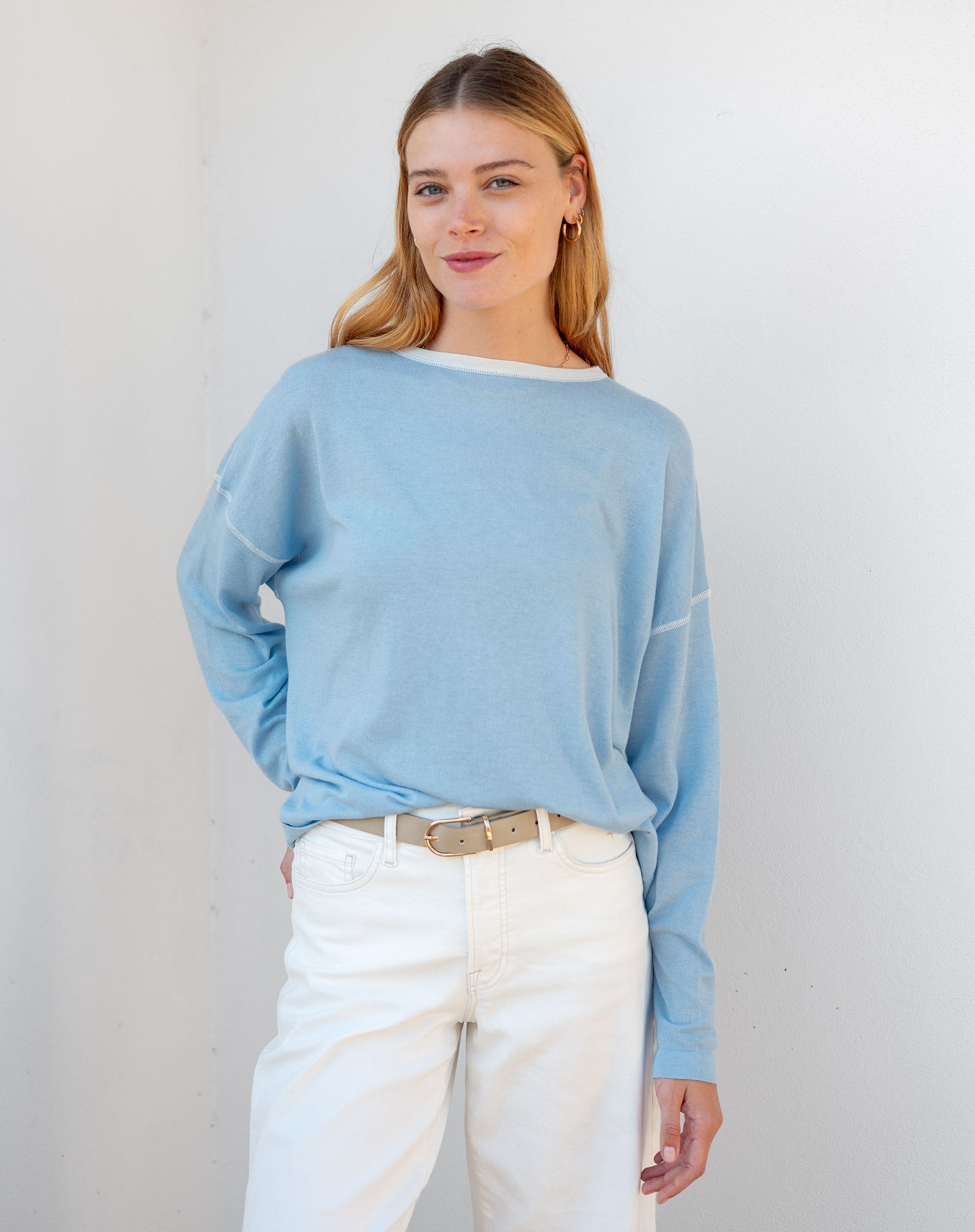 Women's Light Blue Oversized Pullover