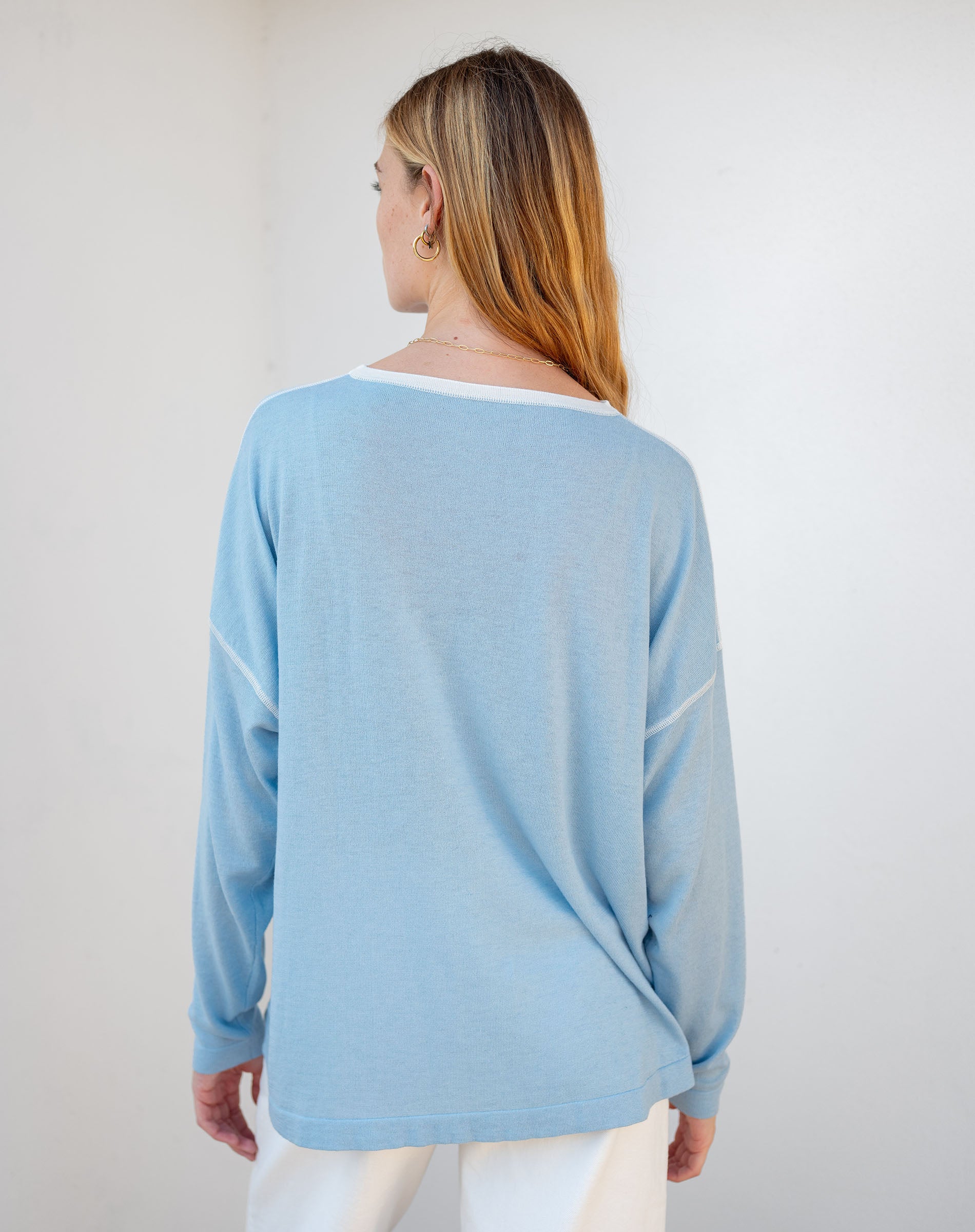 Women's Light Blue Oversized Pullover