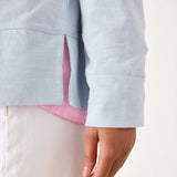 Women's Light Blue Oversized Tee with Pink Heart Patch on Elbow