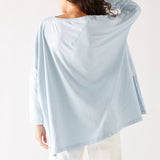 Women's One Size Tee in Light Blue Back View