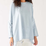 Women's One Size Tee in Light Blue Chest View