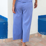 Women's Light Blue Wide Leg Flowy Pants
