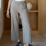 Women's Light Brown Slub Pant Front View