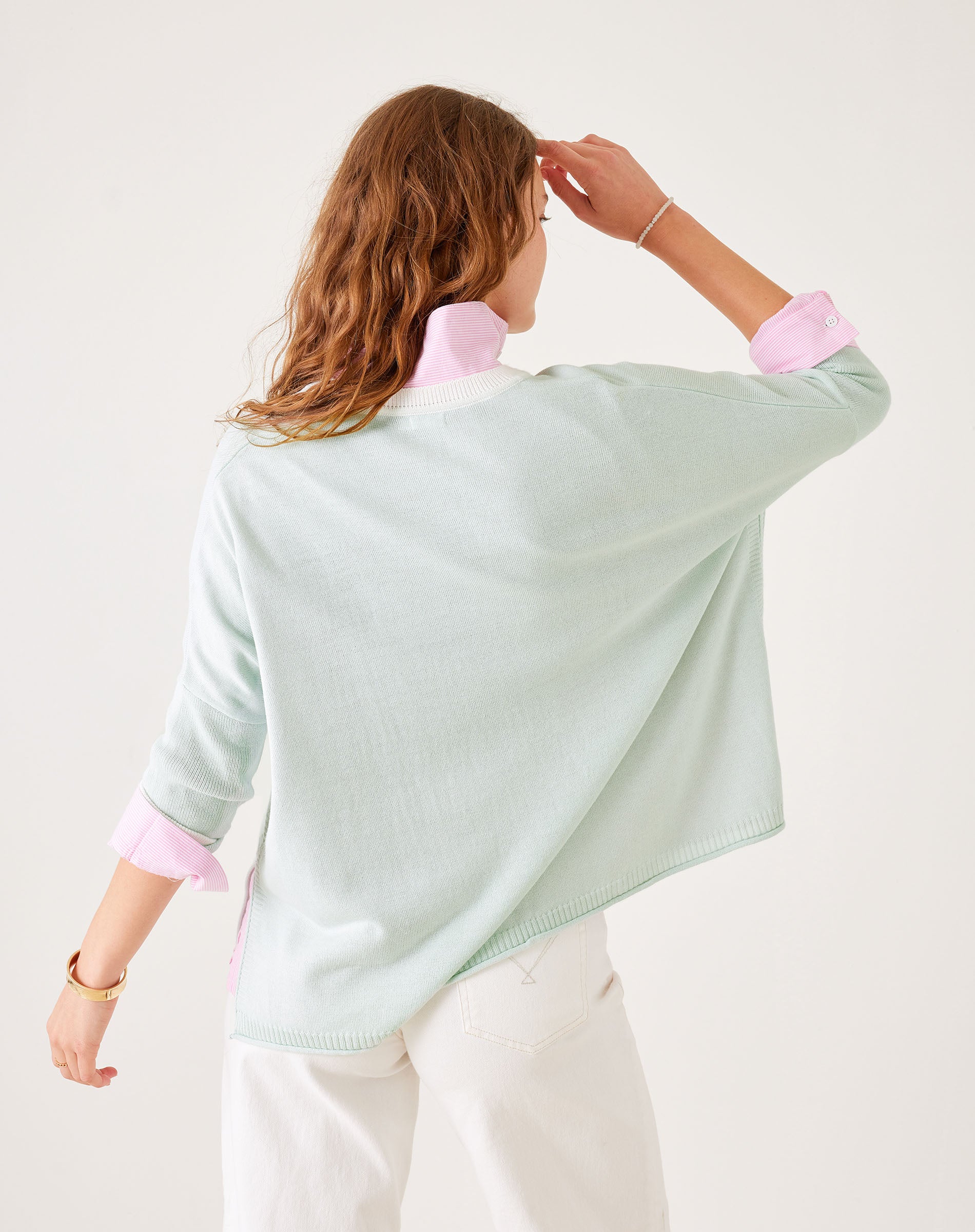 Women's Green Vneck Oversized Sweater