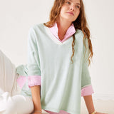 Women's Green Vneck Oversized Sweater