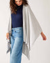 Women's Light Grey Heathered Cashmere Lightweight Travel Wrap Draped Front View