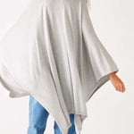 Women's Light Grey Heathered Cashmere Lightweight Travel Wrap Flowing Rear View