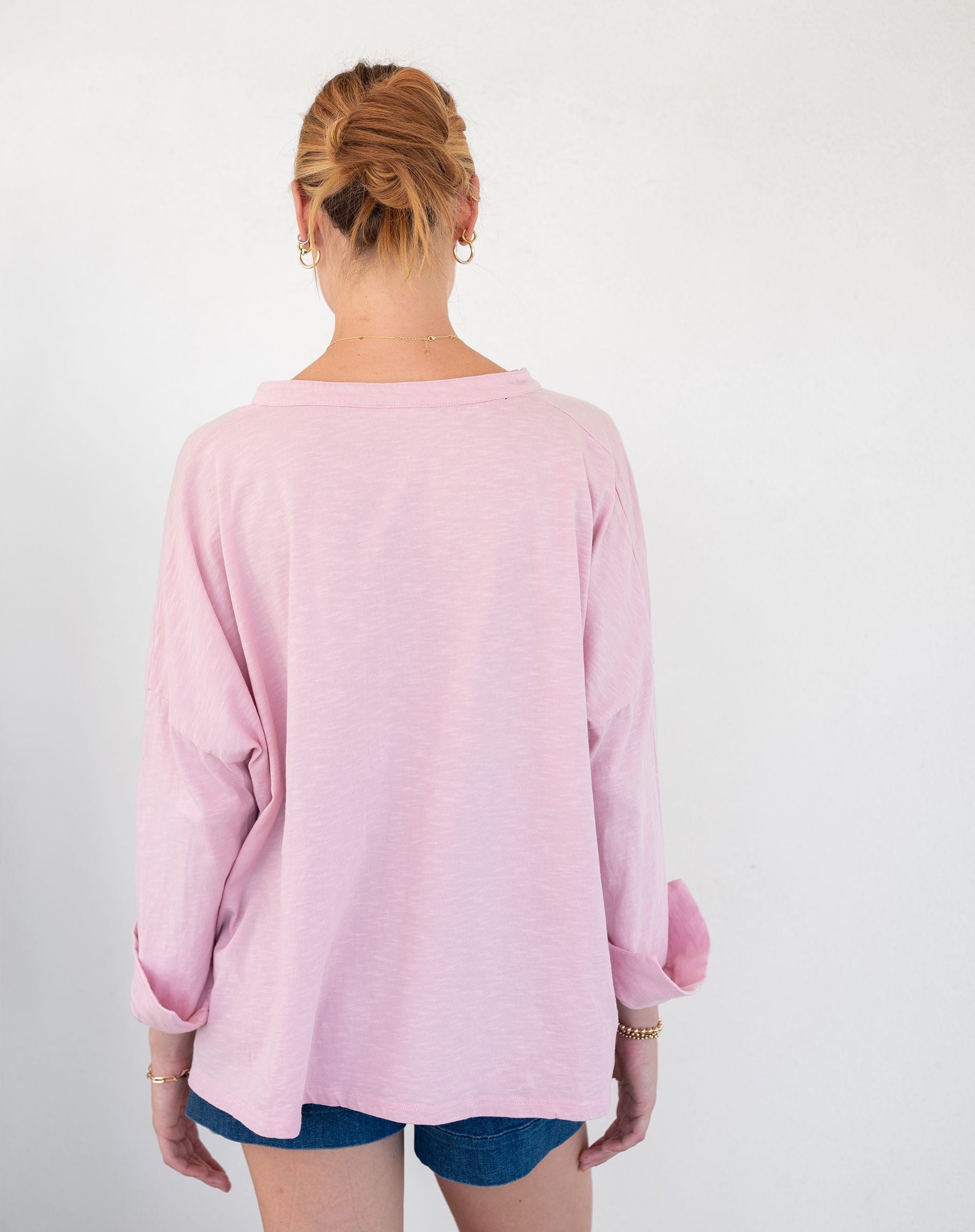 Women's Light Pink Cuff Tee