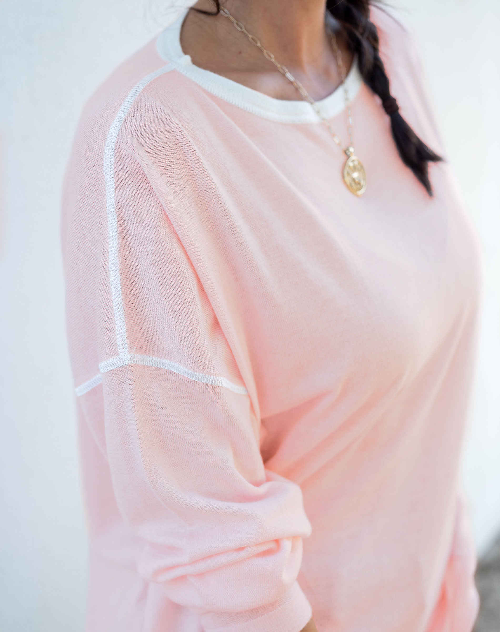 Women's Light Pink Oversized Pullover