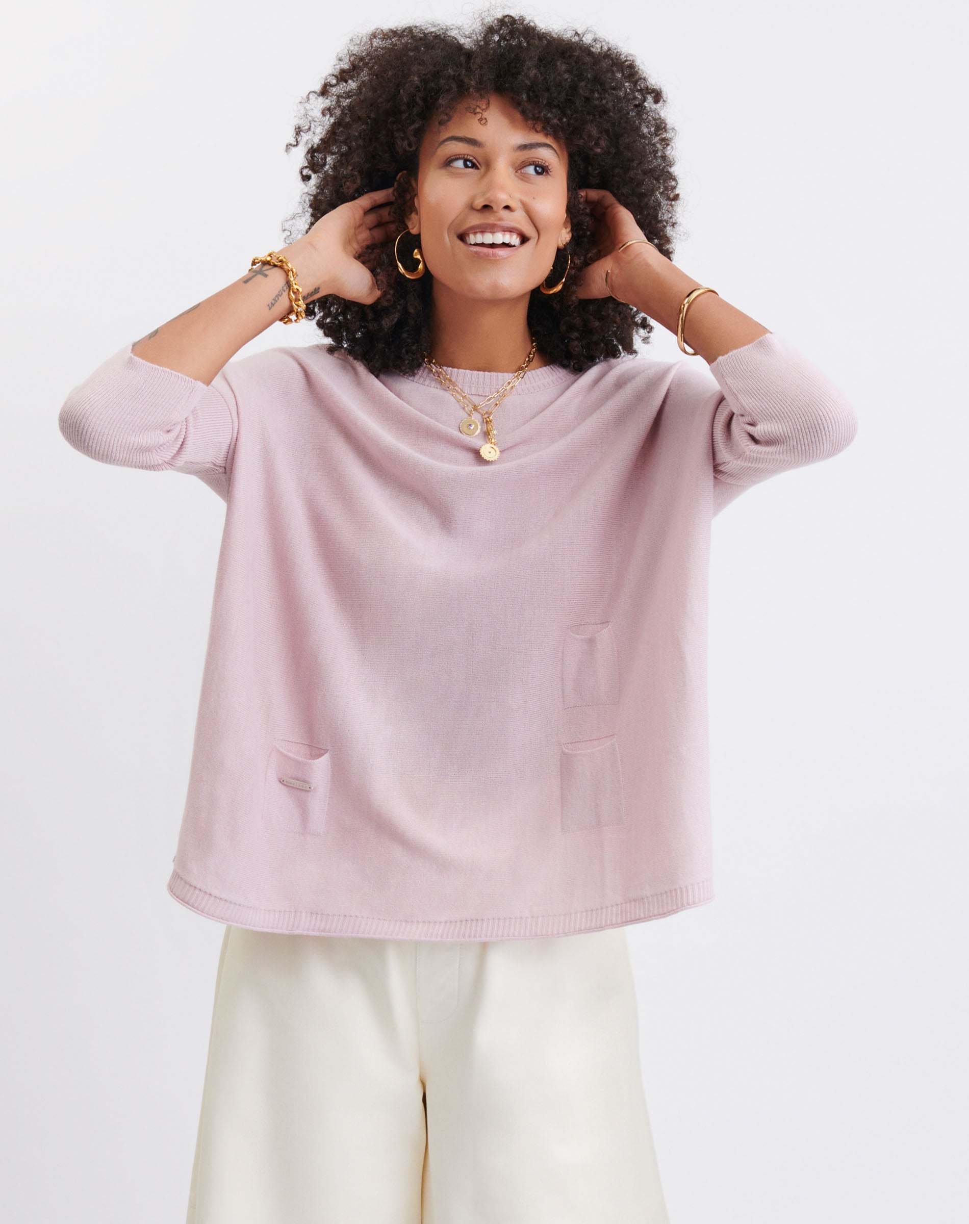 Women's Light Pink Oversized Sweater