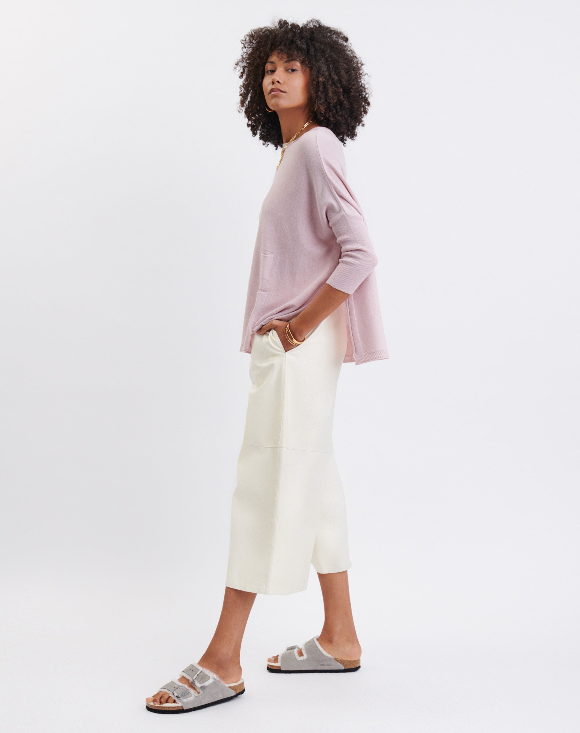 Women's Light Pink Oversized Sweater