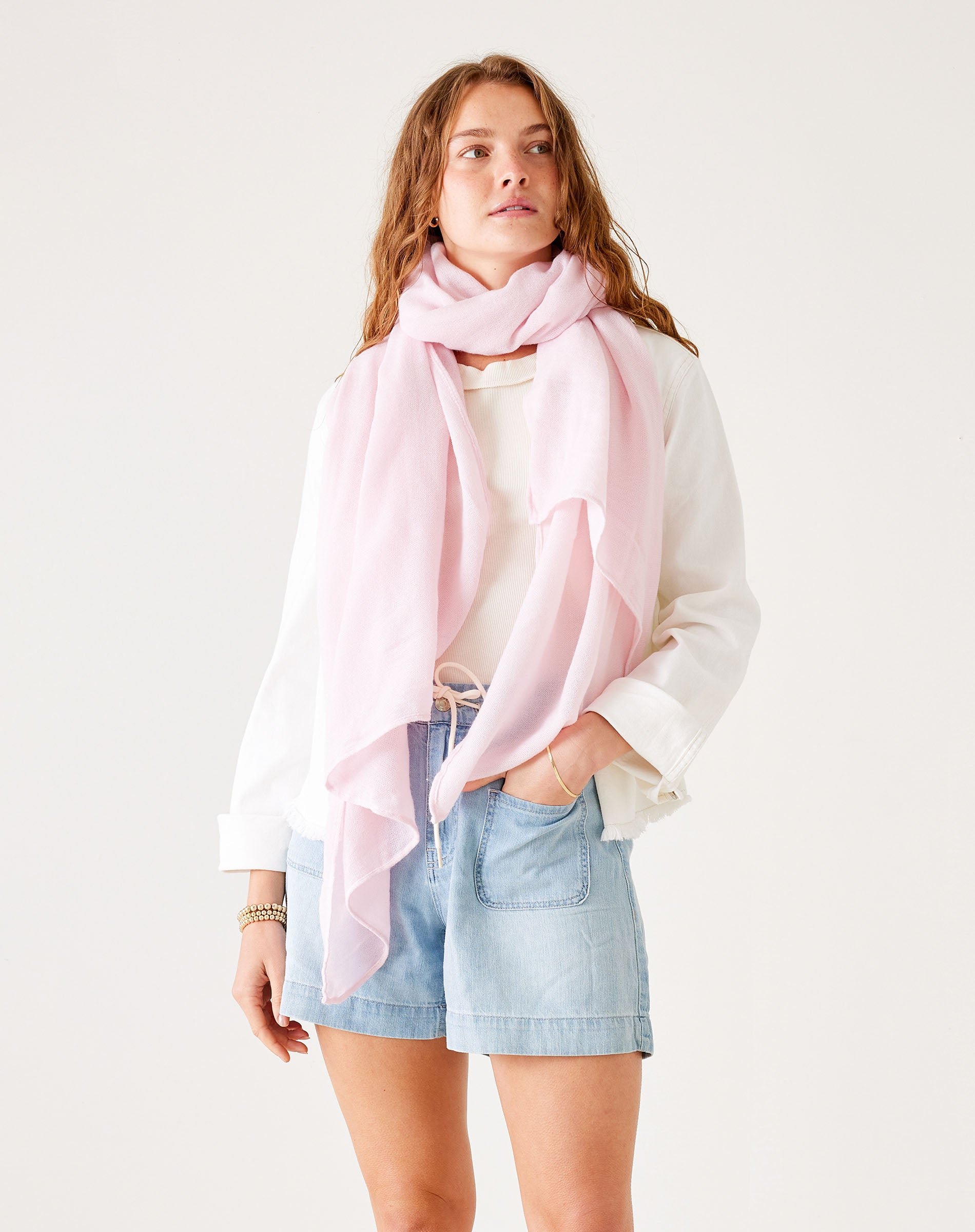 Women's Light Pink Scarf Wrap