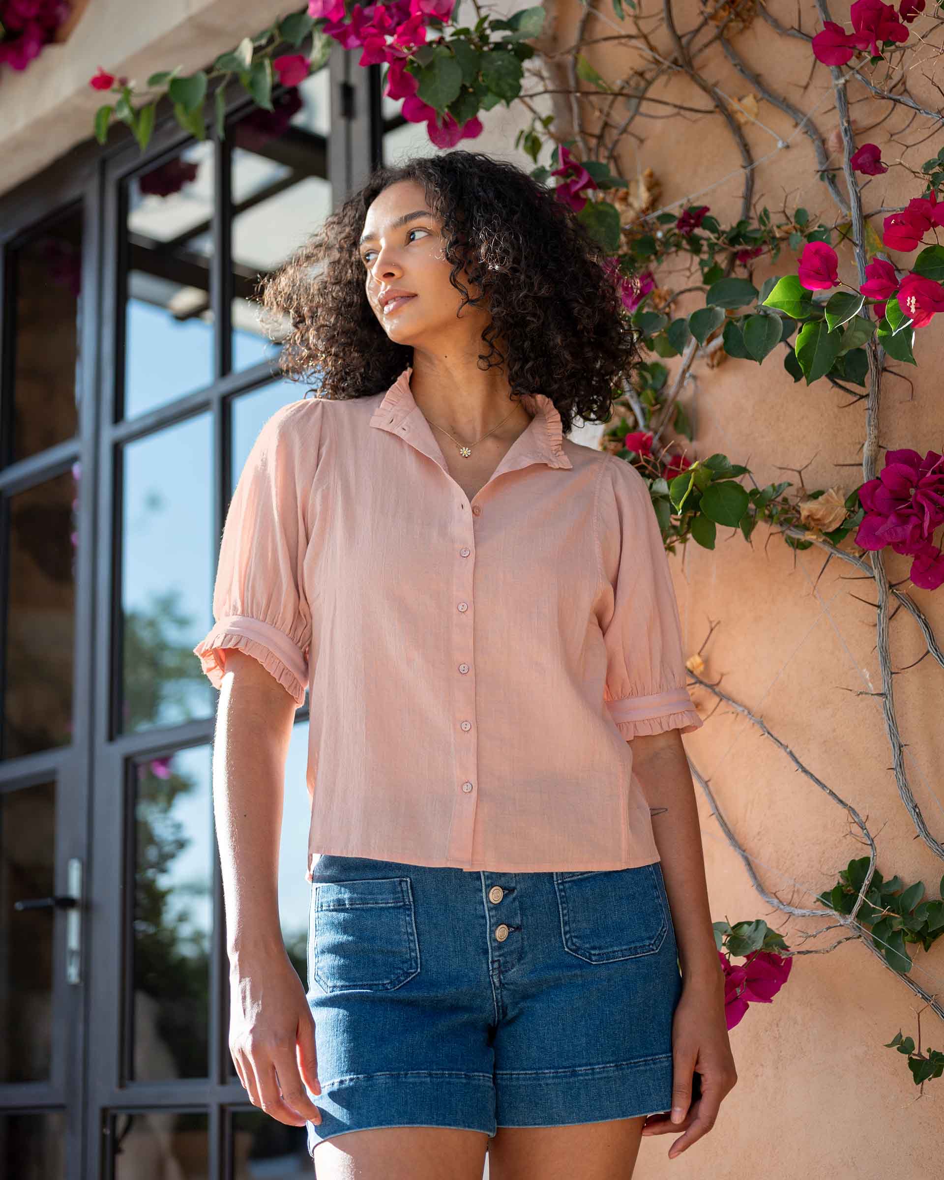 Sweet Clementine Button Up Top