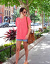 Women's One Size Pink Short Sleeve Sweater With Buttons Down Back Casual Day Outfit