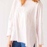 Women's One Size Tee in Light Pink Chest View