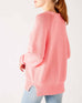 Women's Light Pink Soft Crewneck Stitched Sweater Rear View