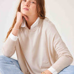 Women's Light Tan Oversized Lightweight Sweater