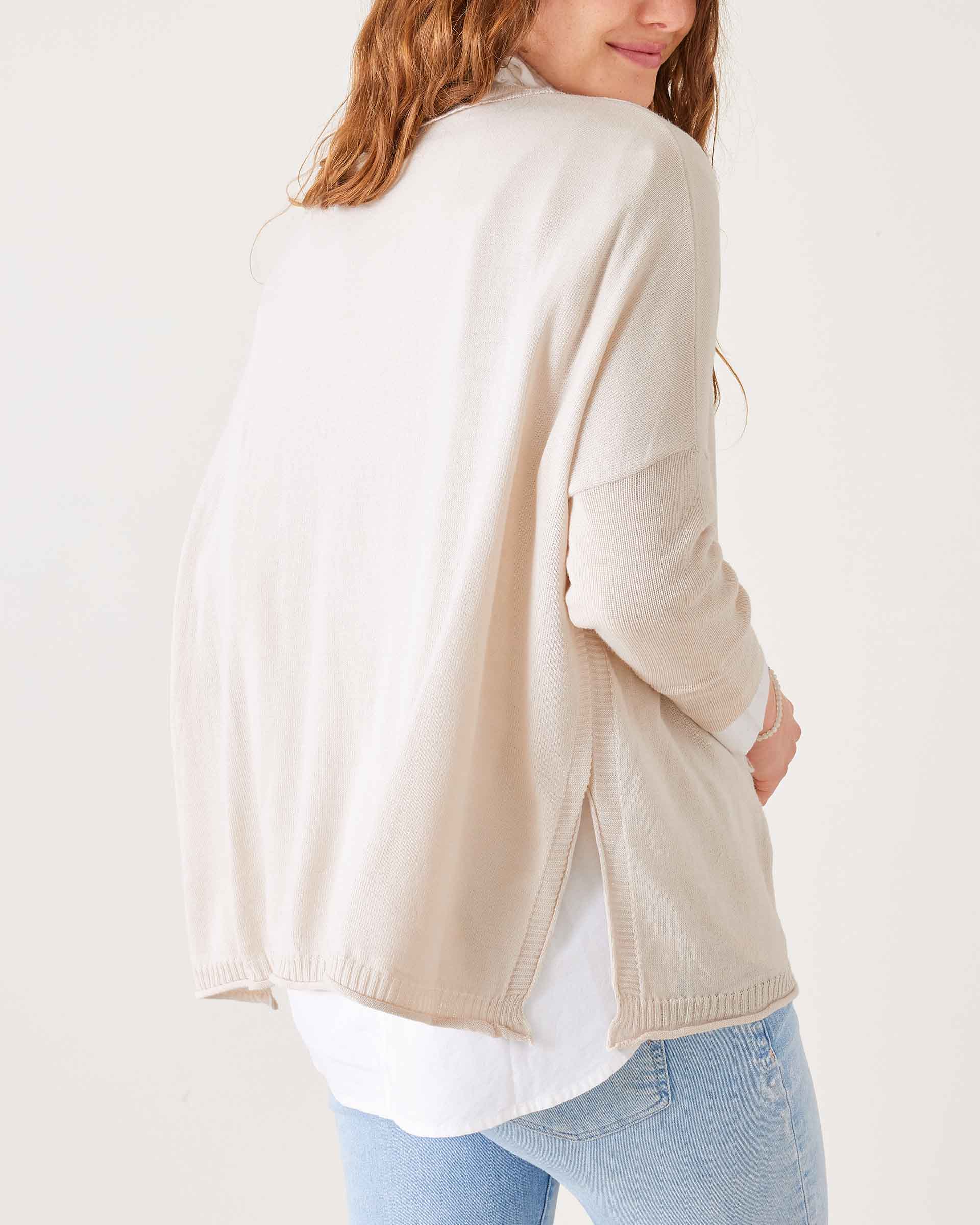 Women's Light Tan Oversized Lightweight Sweater