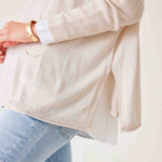 Women's Light Tan Oversized Lightweight Sweater