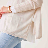 Women's Light Tan Oversized Lightweight Sweater