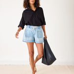 Women's Drawstring Jean Shorts