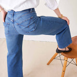 Women's Light Wash Wide Leg Jeans Perfect for Fall