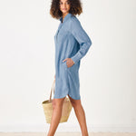 Women's Midi Denim Button Down Dress