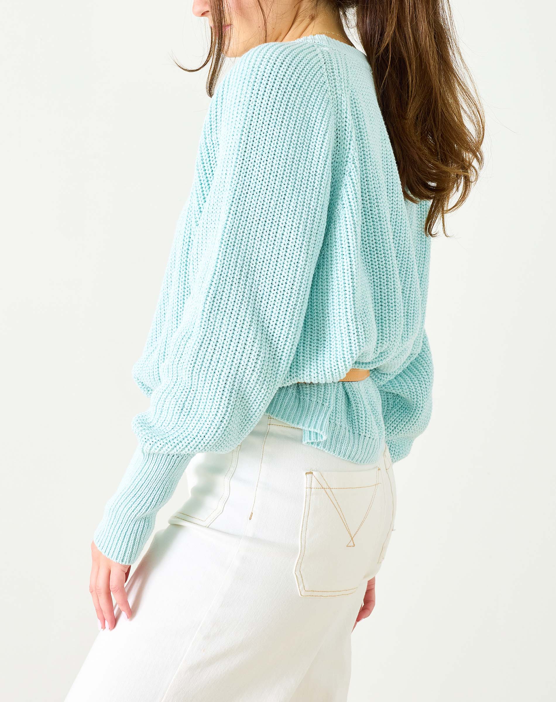 Women's Mint Cotton Crewneck Pullover