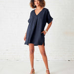 Women's Navy Beach Kaftan Coverup Dress