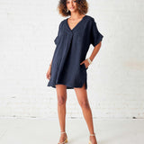 Women's Navy Beach Kaftan Coverup Dress