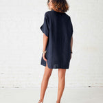 Women's Navy Beach Kaftan Coverup Dress