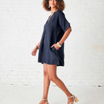 Women's Navy Beach Kaftan Coverup Dress