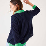 Women's Navy Crewneck Boat Tee