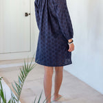 Women's Navy Eyelet Coverup Dress