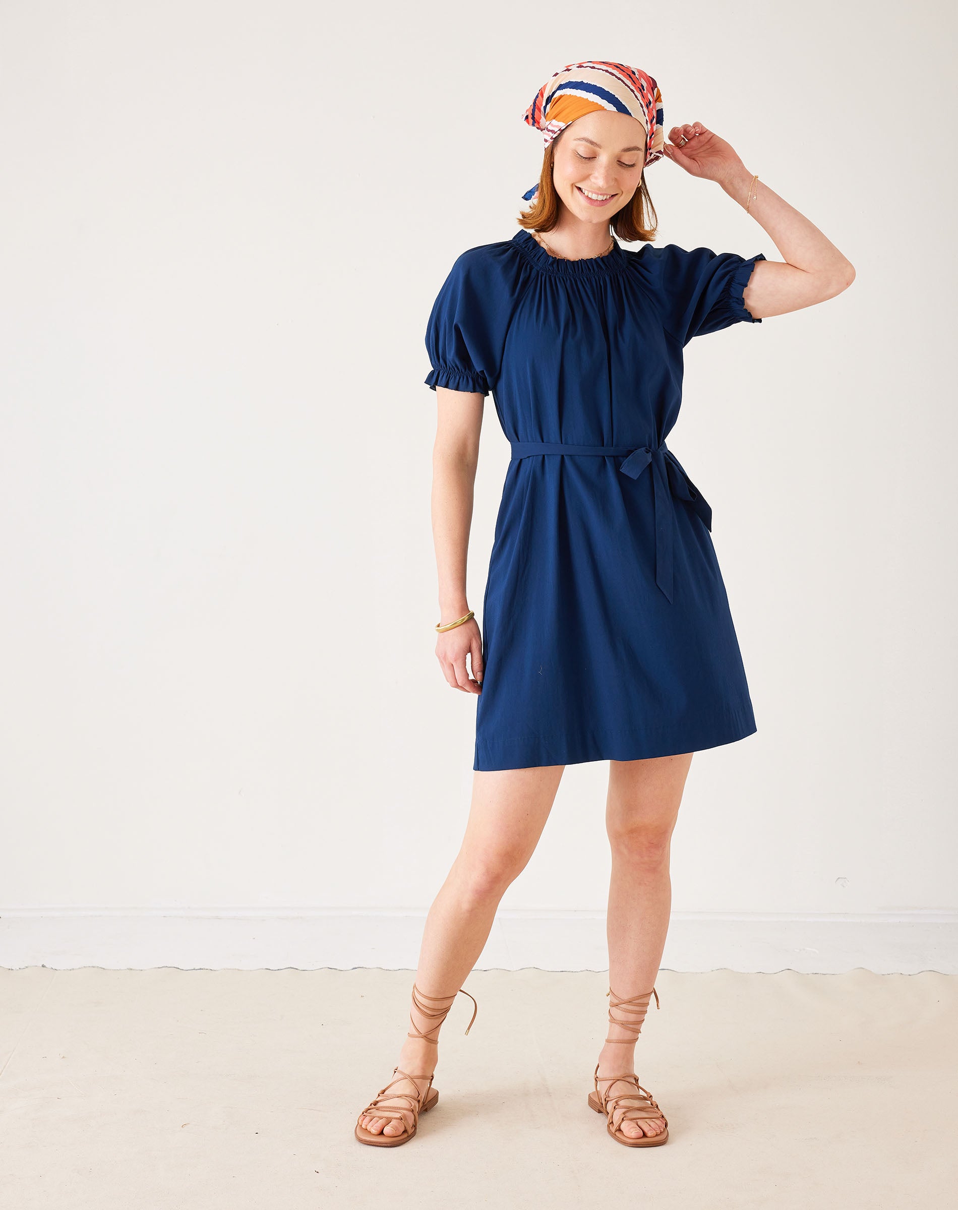 Women's Navy Flowy Mini Dress