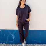 Women's Navy French Terry Jogger With Drawstring