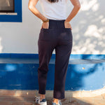 Women's Navy French Terry Jogger With Drawstring