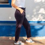 Women's Navy French Terry Jogger With Drawstring