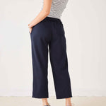 Women's Navy French Terry Wide Leg Pant