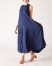 Women's Navy Maxi Dress Front View Swing Drape