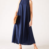 Women's Navy Maxi Dress Front View