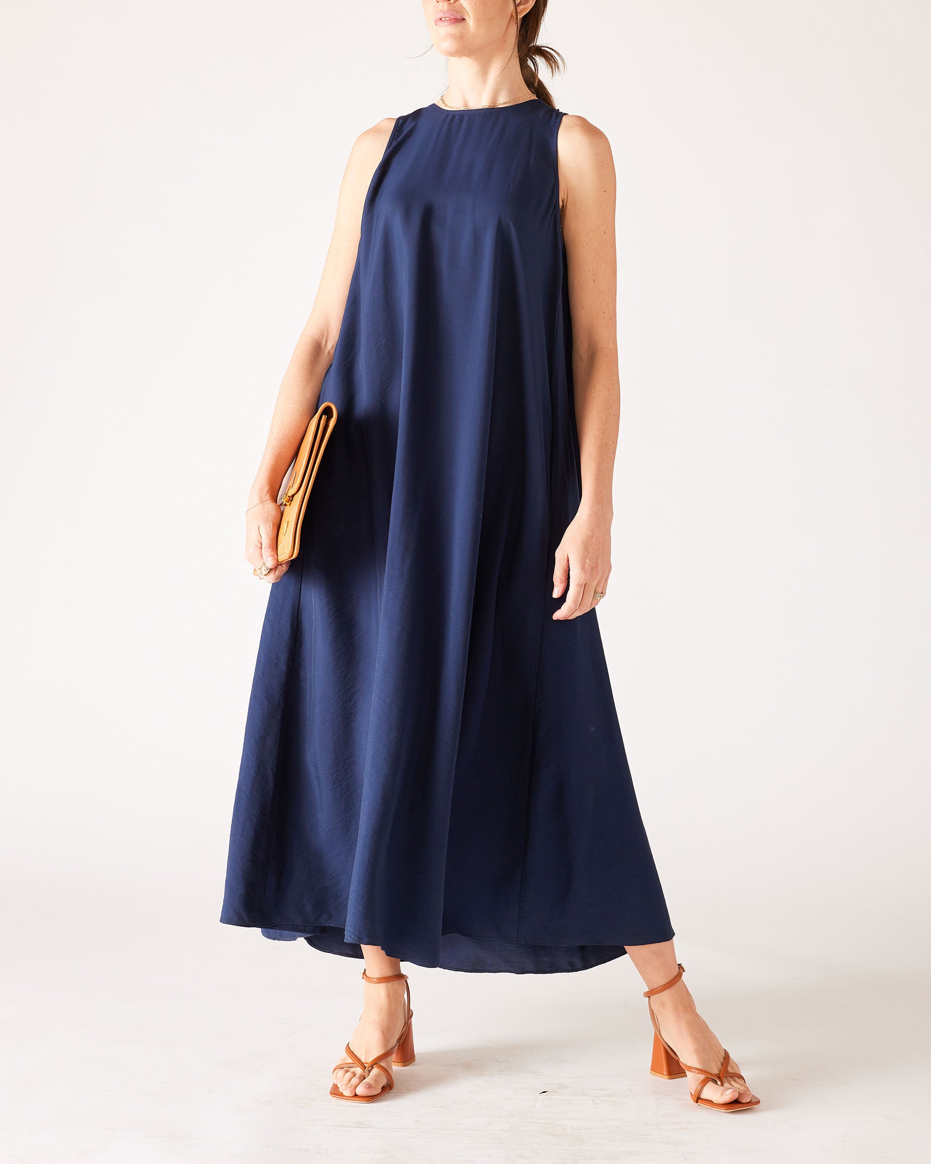 Women's Navy Maxi Dress Front View