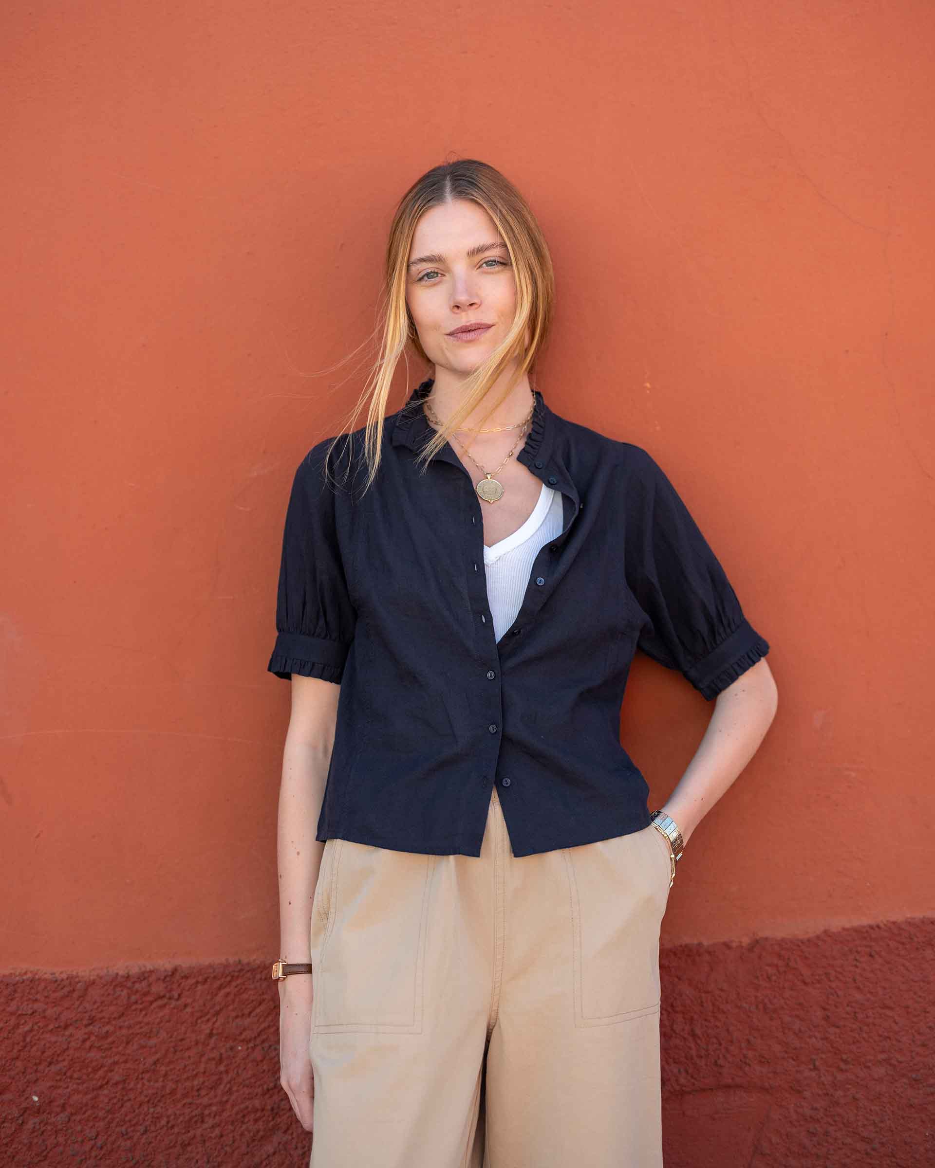 Sweet Clementine Button Up Top