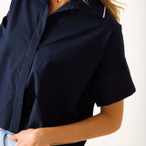 Women's Navy Short Sleeve Top