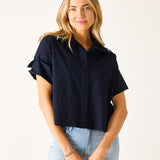Women's Navy Short Sleeve Top