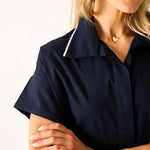 Women's Navy Short Sleeve Mini Dress