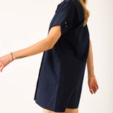 Women's Navy Short Sleeve Mini Dress