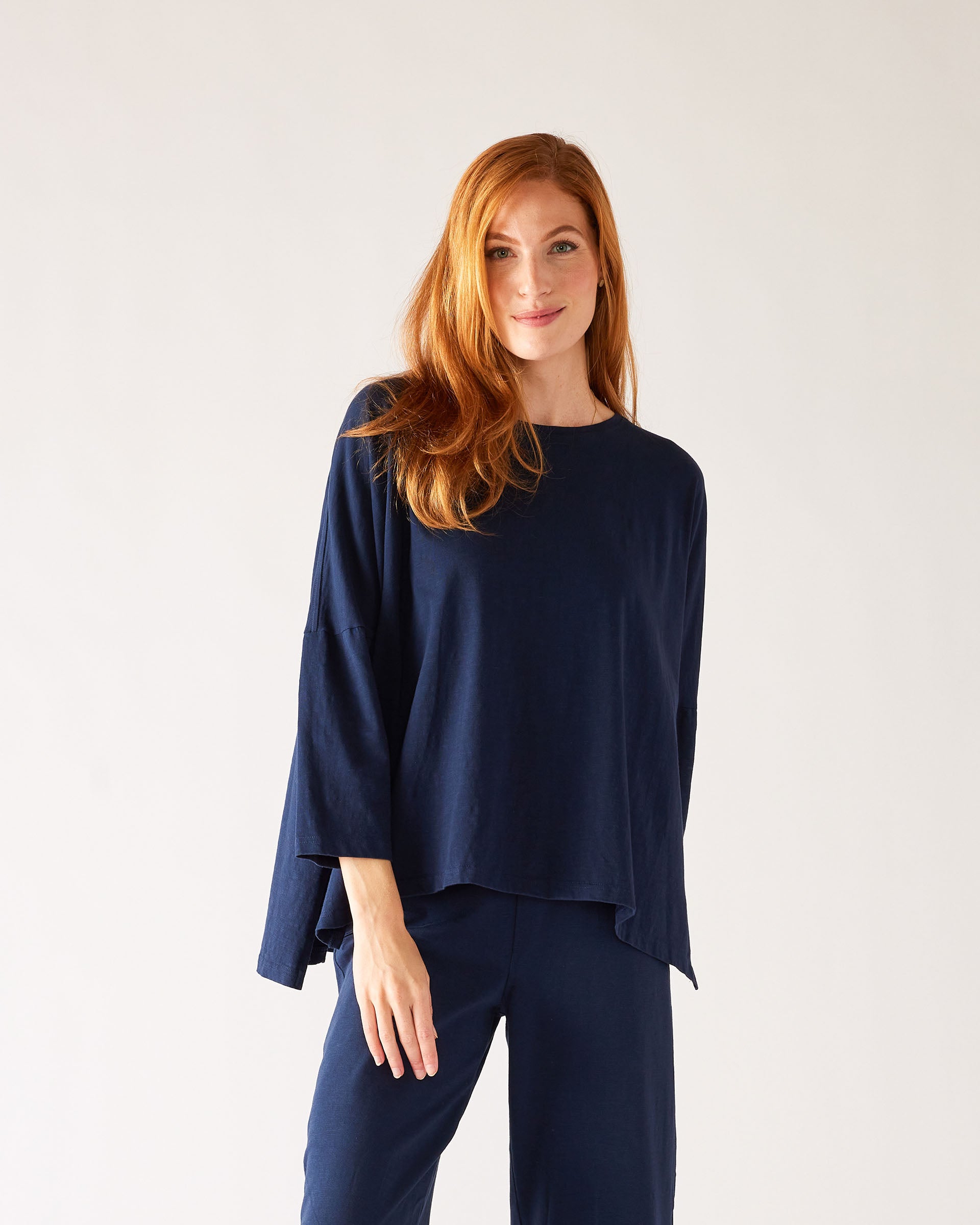 Women's One Size Tee in Navy Chest View