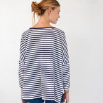 Women's Navy Striped One Sized Tee