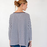 Women's Navy Striped One Sized Tee